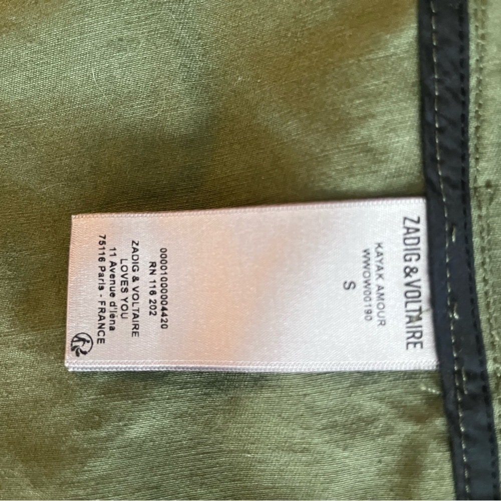 Zadig & Voltaire Olive Green Utility Jacket - Picture 10 of 14